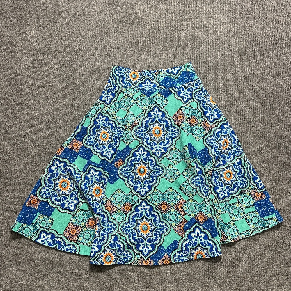 Agnes & Dora Womens Skirt Size Small Multicolor Tile Print Pull On Stretch Boho